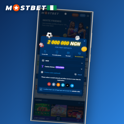 Envelope with green tick icon showing Mostbet email registration method